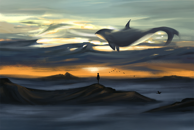 Whales Run Aground by the Sun