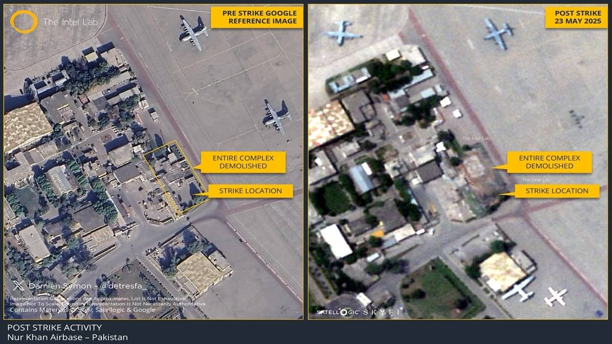India’s Operation Sindoor: New Satellite Imagery Reveals Extensive Damage To Pakistan’s Nur Khan Airbase