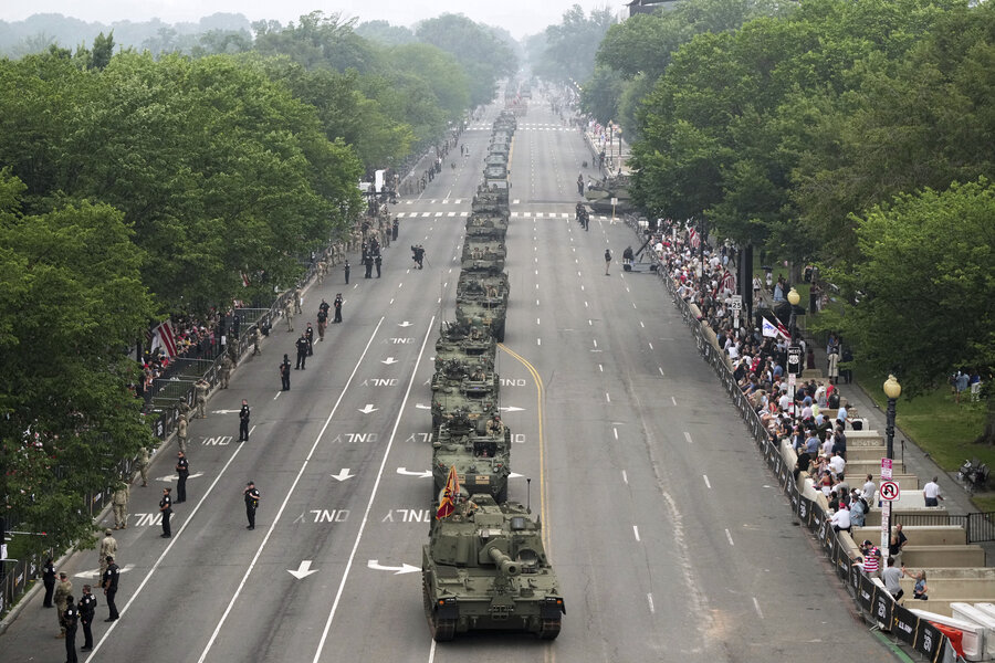 After day of nationwide protests, Trump’s military parade rolls through D.C.