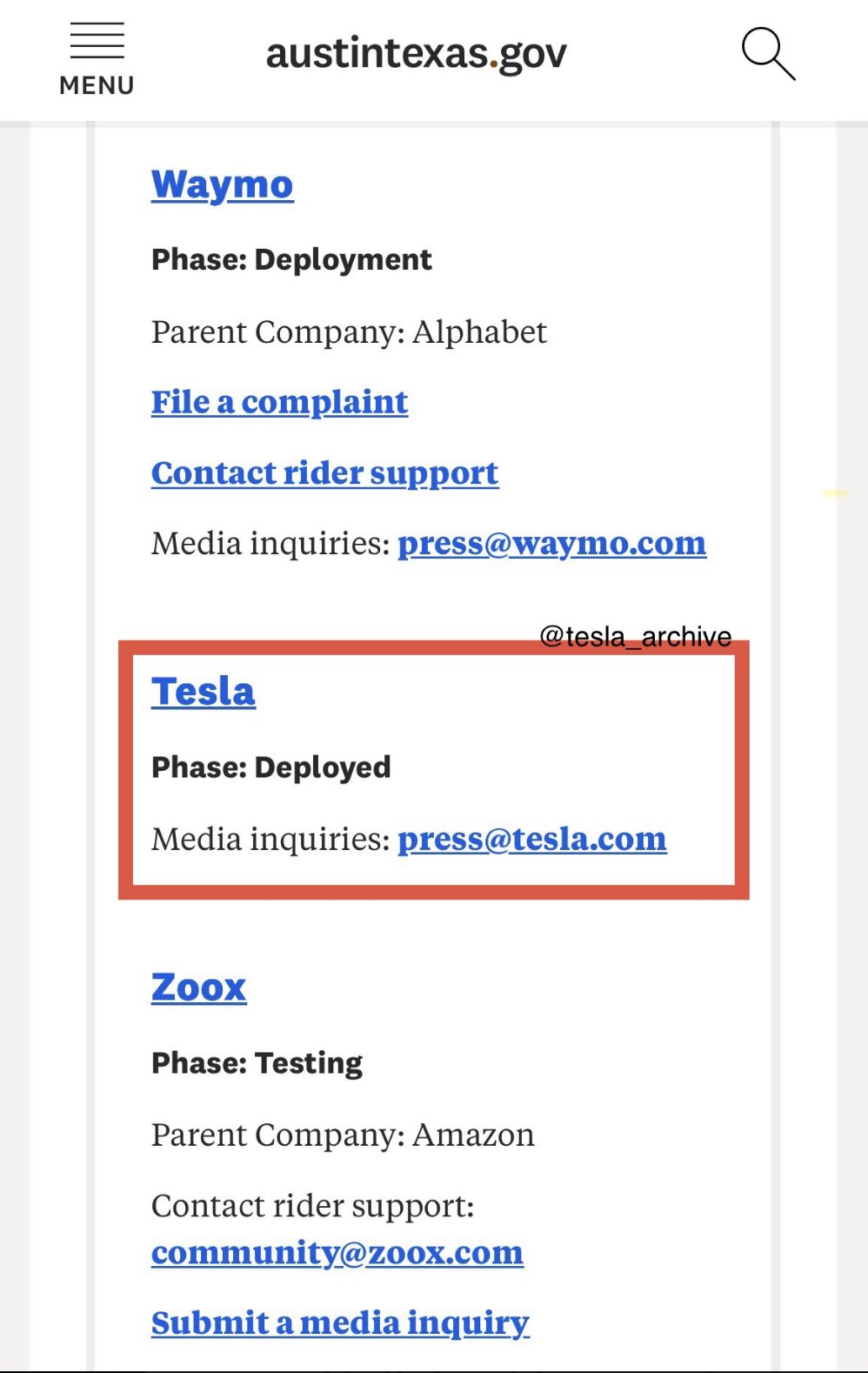 The City of Austin Texas Considers Tesla Robotaxi to Be a LIVE Deployment