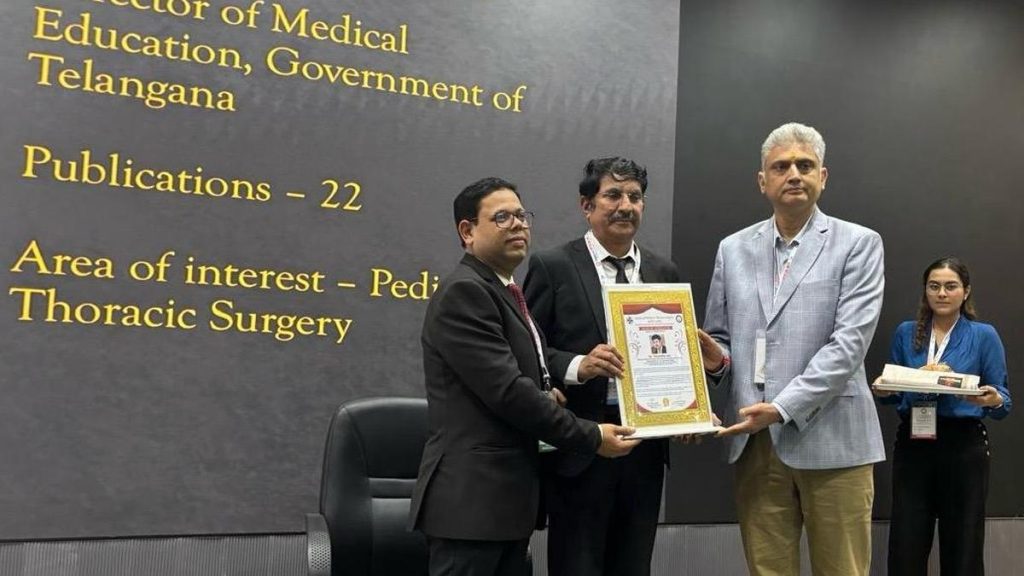 Telangana DME Honoured for Advancing Paediatric Thoracic Surgery