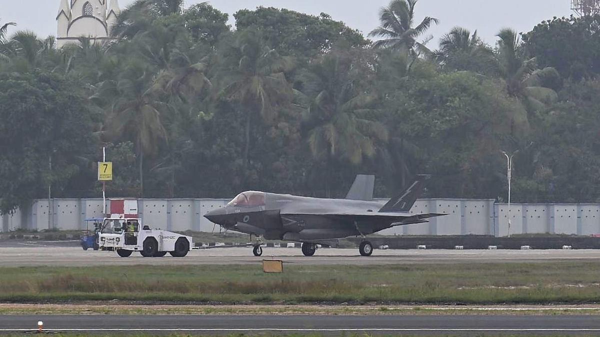 uk-fighter-jet-grounded-in-kerala-moved-out-of-hangar-after-repairs,-to-fly-out-on-july-22