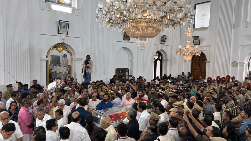 V.S. Achuthanandan's Remains Lie in State at Secretariat's Durbar Hall
