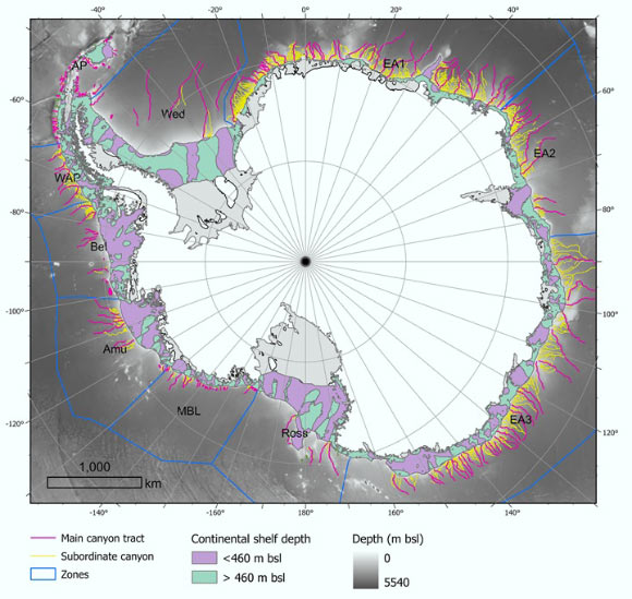 Researchers Create Catalog of Antarctic Submarine Canyons