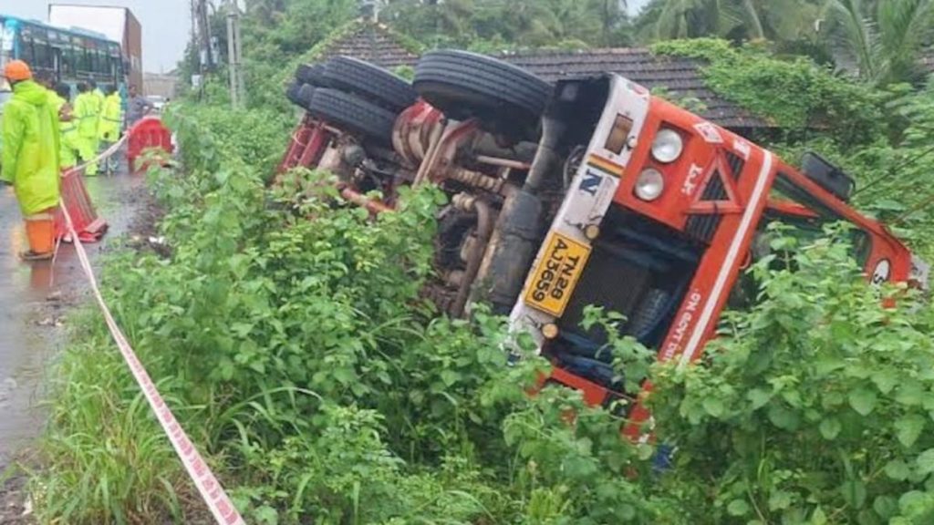 Gas leak from overturned LPG tanker triggers high alert on NH in Kerala’s Kanhangad