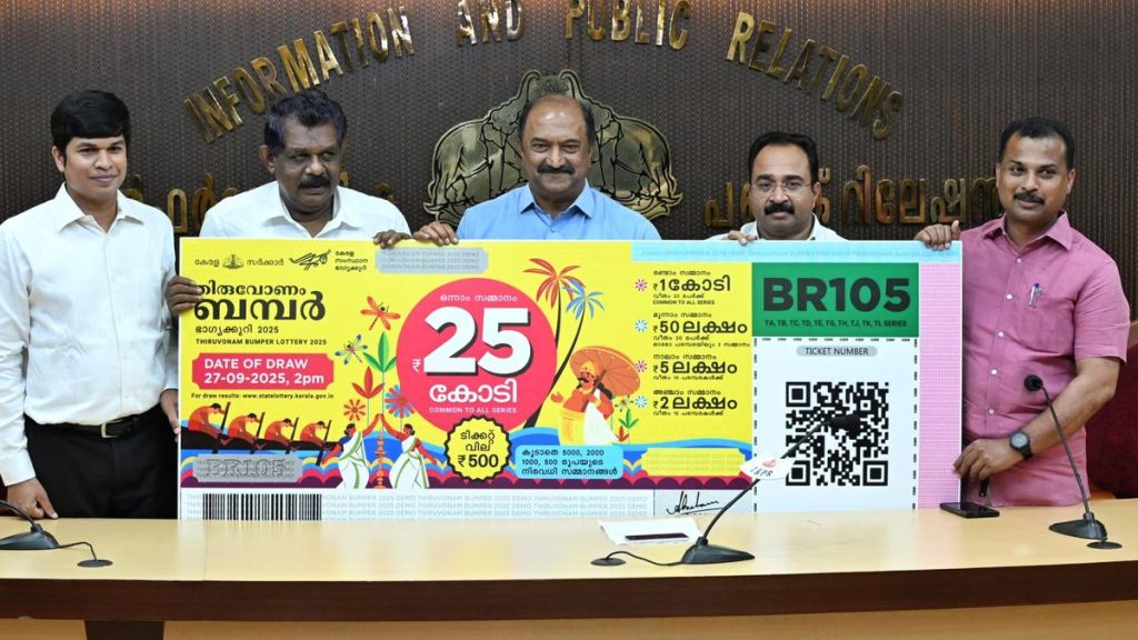 Kerala’s Thiruvonam Bumper lottery offering ₹25-crore first prize launched