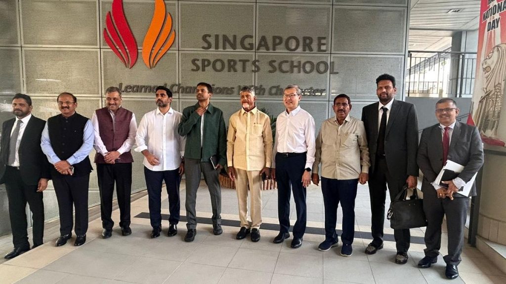 Naidu Promotes Sports-Driven Development in Andhra Pradesh During Singapore Visit