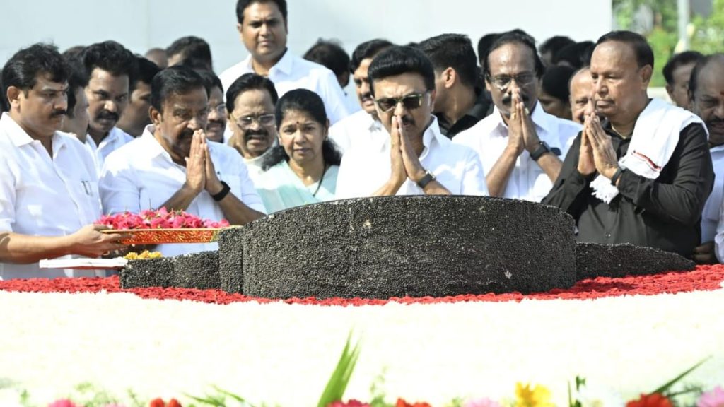 T.N. CM Stalin leads rally to mark death anniversary of Karunanidhi; pays tributes to late M.S. Swaminathan