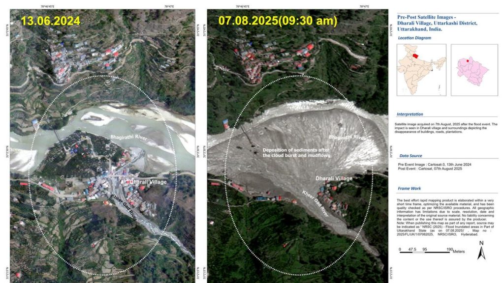 ISRO Evaluates Flash Flood Impact in Dharali