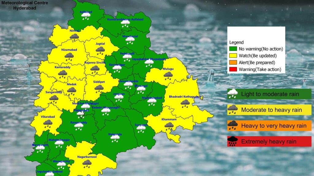 Telangana Braces for Heavy Rainfall in 13 Districts on August 10
