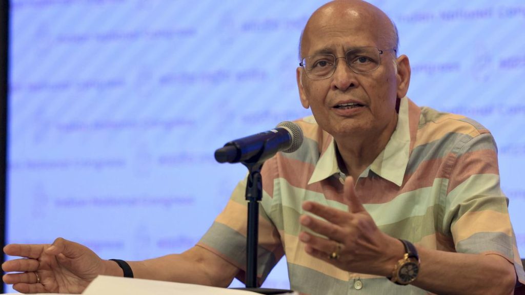 ECI Ignoring Issues, Targeting Critics: Congress's Abhishek Singhvi