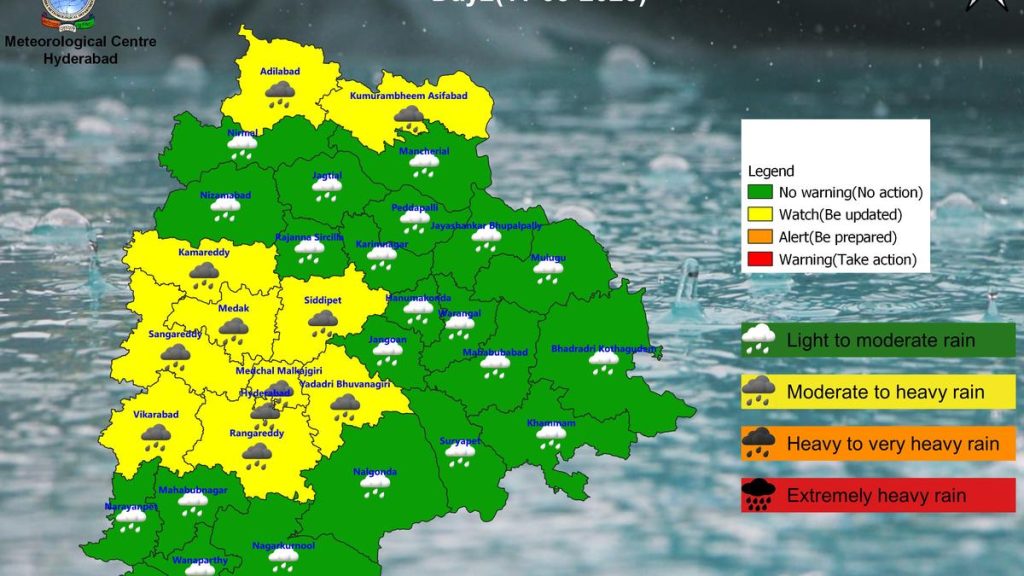 Heavy rainfall alert in 11 Telangana districts including Hyderabad on August 11