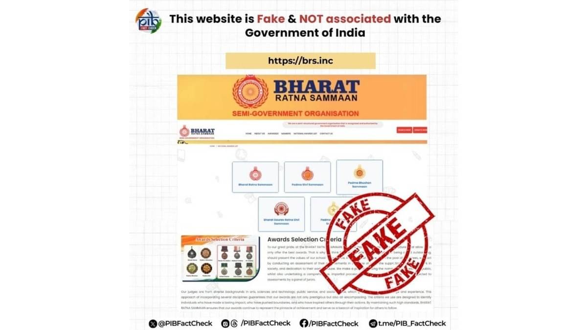 ‘Not Associated With GOI’: PIB Debunks Fraudulent Website Claiming to Confer Bharat Ratna, Other Civilian Awards