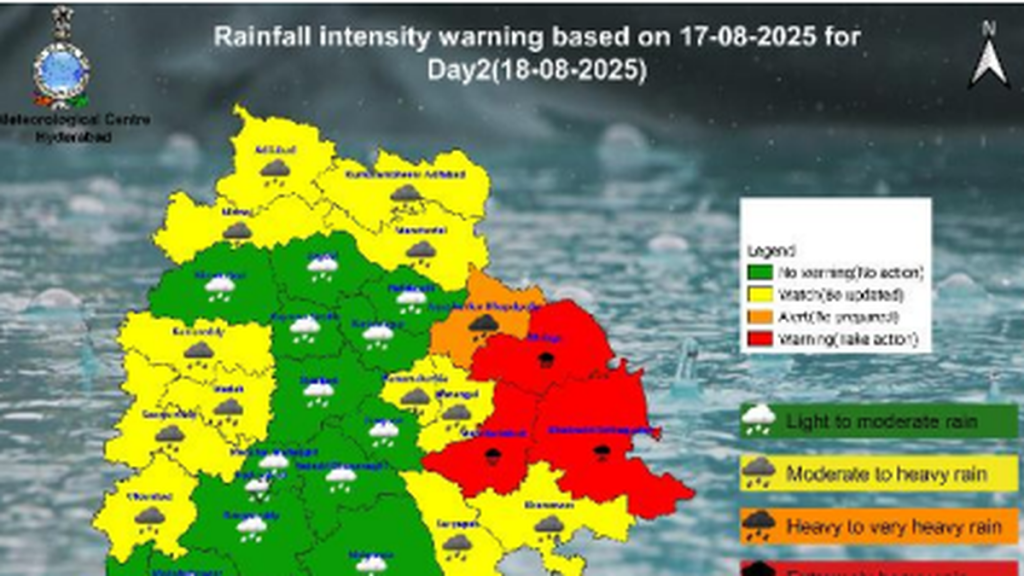 Severe Rainfall Predicted in Telangana: Orange Alert Issued for One District