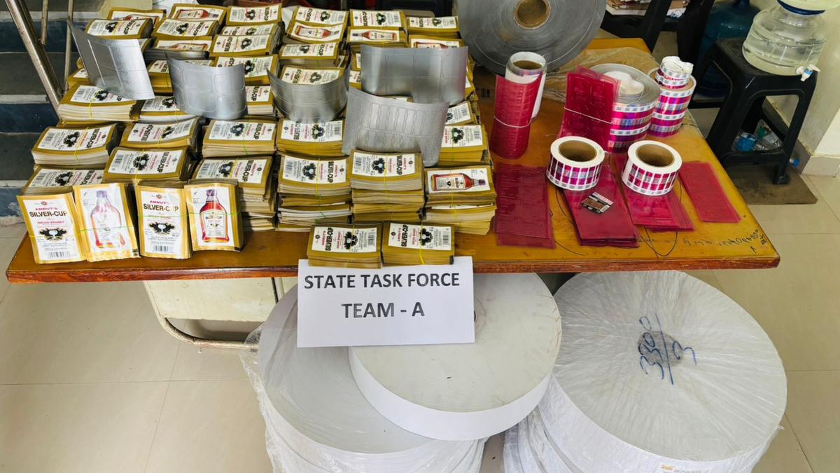 fake-liquor-label-unit-busted-in-hyderabad,-two-arrested,-equipment-worth-₹50-lakh-seized