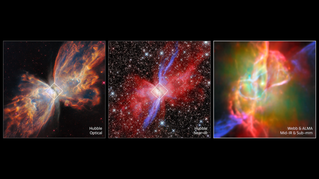 Colorful space ‘butterfly’ glimmers with planet-making dust