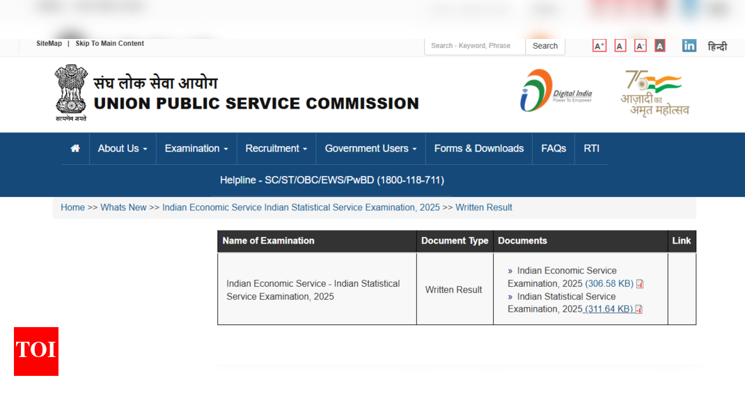 UPSC IES and ISS result released 2025 at upsc.gov.in: Direct link to download scorecards here