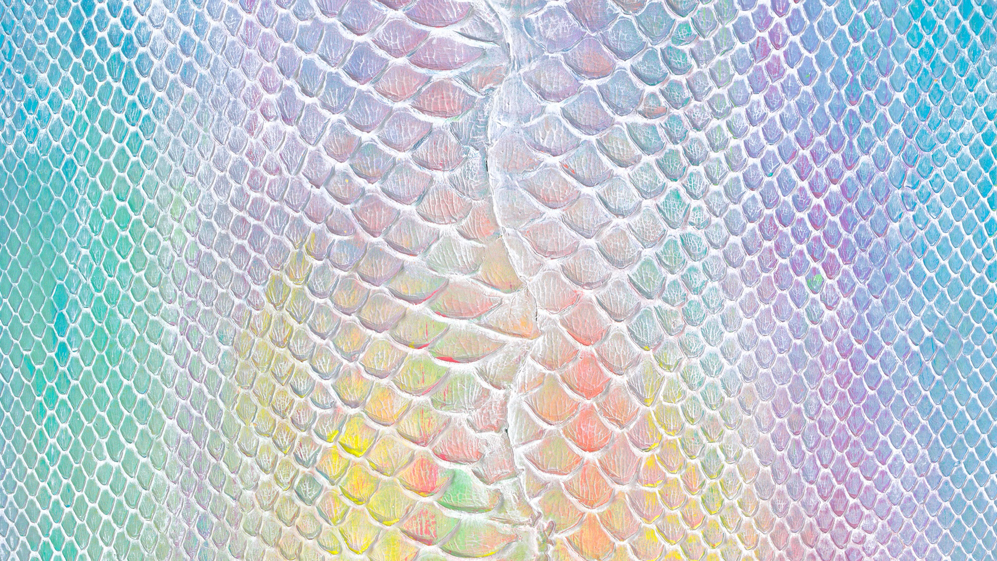 This painting uses leather from an invasive Burmese python