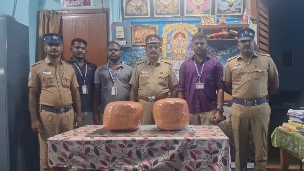 16 Kg Ganja Seized at Katpadi Railway Station