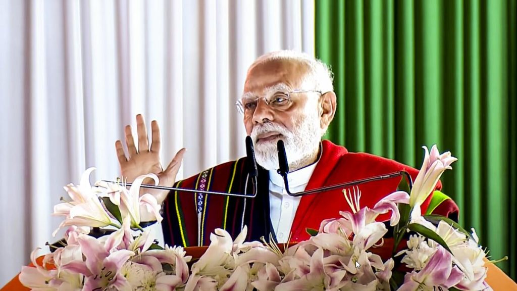Prime Minister Narendra Modi urges peace in Manipur, unveils projects worth over ₹7,300 crore