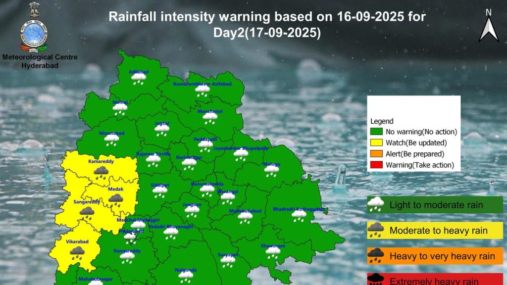 Telangana Issues Heavy Rainfall Alert for Four Districts on September 17